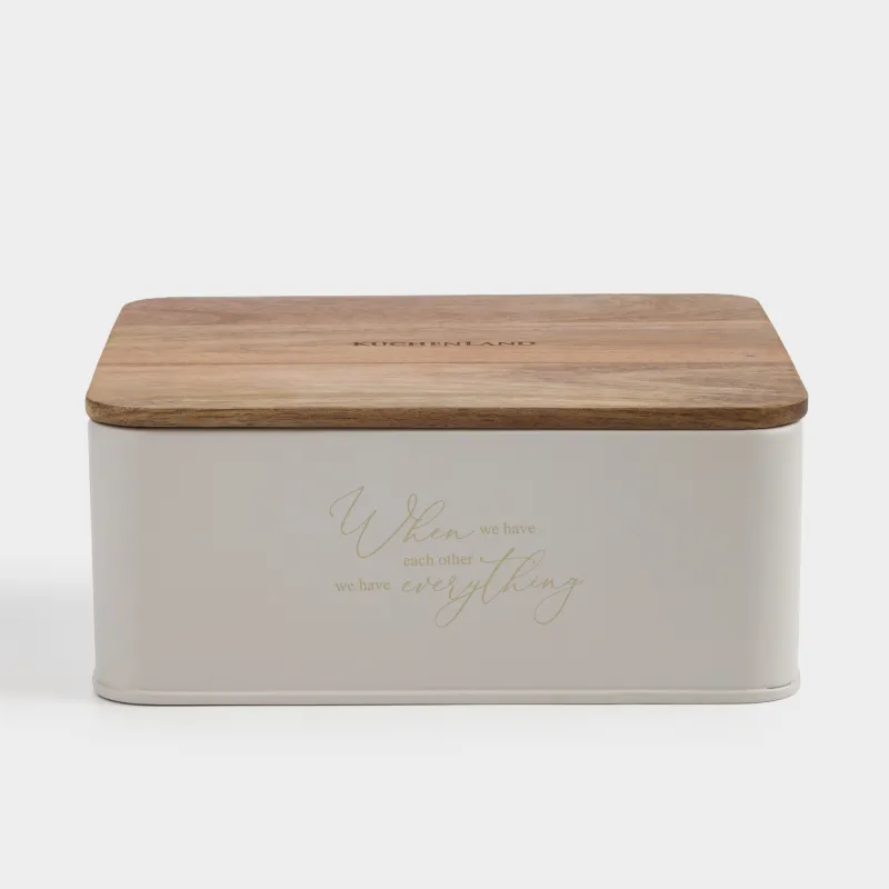 Коробка для чая, 18х15 см, 6 отд, металл/дерево, прямоугольная, бежевая, Ritlen