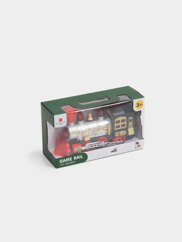 Ойыншық, 28х16 см, музыкалық, жарықтандырылған, пластик, күміс және қара, Пойыз, Game rail, image-8