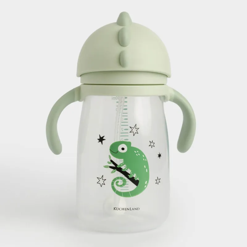 Бутылка-поильник, детская, 360 мл, пластик, зеленая, Хамелеон, Kiddy