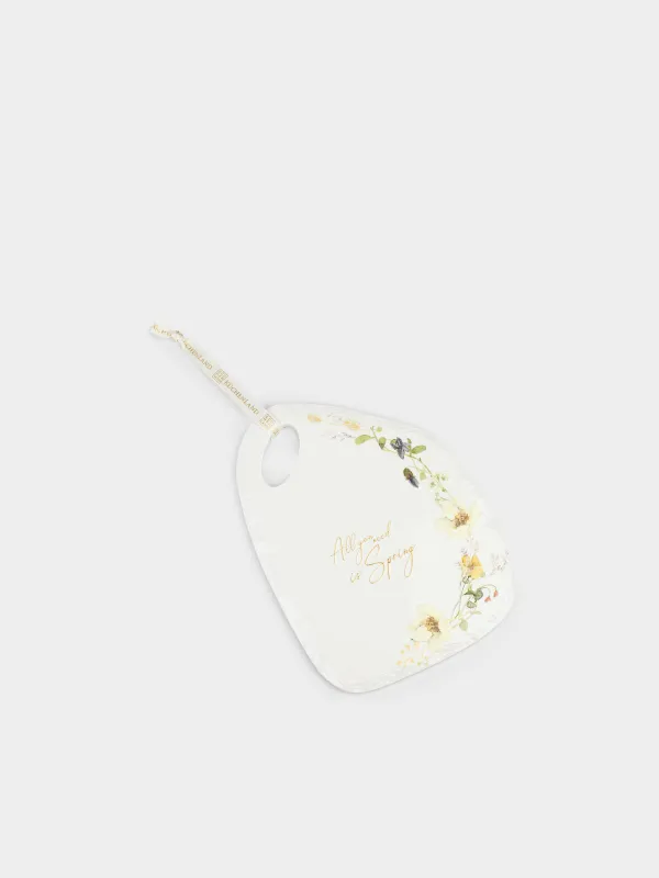 Ыстыққа арналған тұғыр, 18х24 см, керамика/тығын, ақ, Сары гүлдер, Floweri, image-1