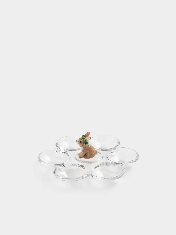 Пасха ыдысы, 18 см, 6 бөлім, шыны/полирезин, Қоян, Clear figure, image-1