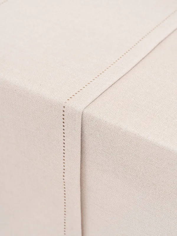 Үстел үсті жолы, 40х160 см, полиэстер, күміс-Крем, Hemstitch, image-4