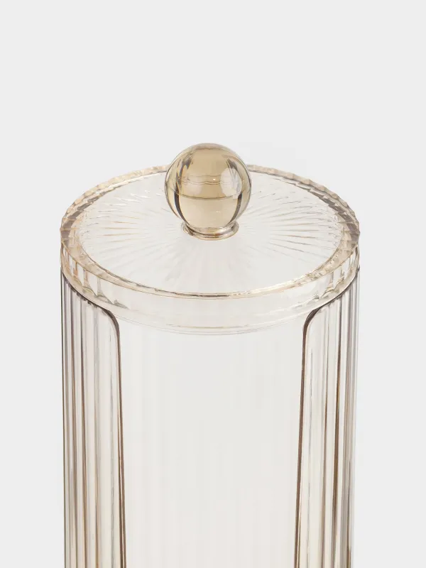 Мақта дискілеріне арналған контейнер, 20х7 см, қақпағы бар, пластик, кәріптас, Ribby color, image-2