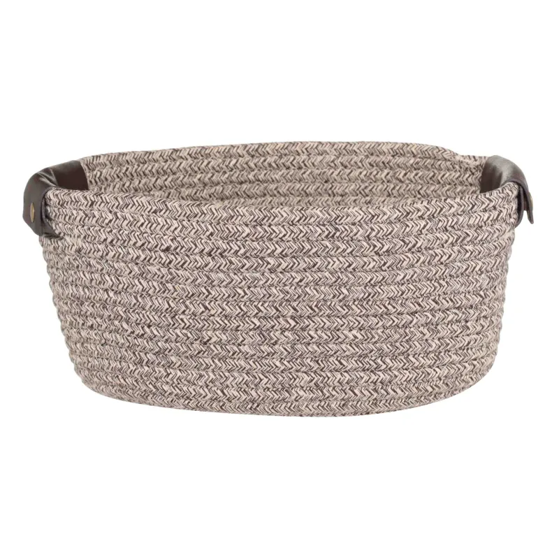 Сақтауға арналған себет, 29х21х14 см, тұтқалары бар, мақта, сопақ, қоңыр, Twine, image-1