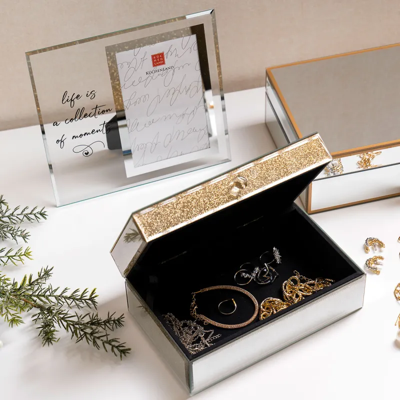 Зергерлік қорап, 21х13 см, шыны, алтын градиент, Actress, image-2