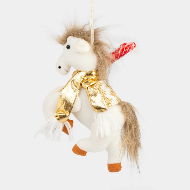 Игрушка с леденцом, 21 см, 15 гр, бело-золотистая, Лошадка, Sweet life