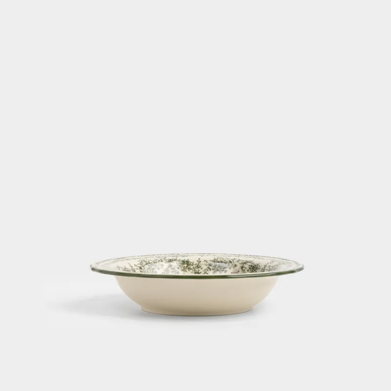 Сорпа тәрелкесі, 21х5 см, мл, фарфор Р, сүт түстес, Жасыл гүлдер, Green lace