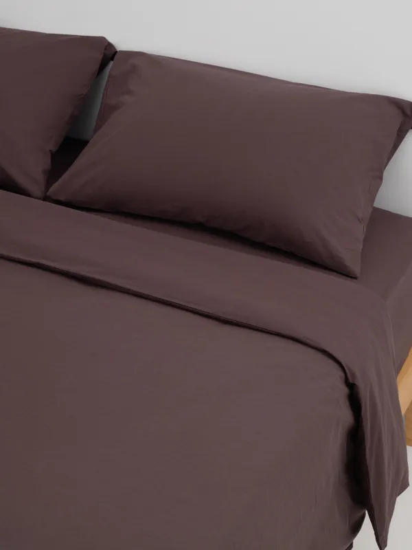 Пододеяльник, 200х220 см, вареный хлопок, коричневый, Washed cotton, image-1