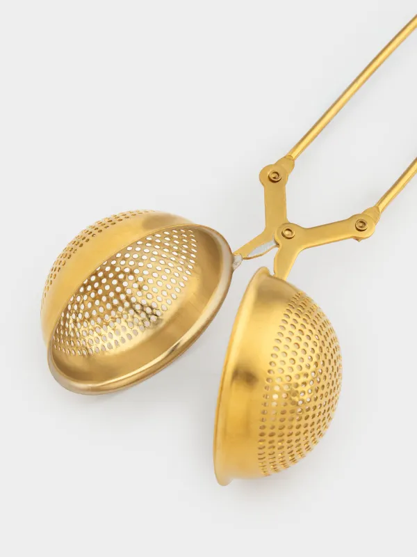 Шай шығаруға арналған елек, 17 см, болат, алтын, Шар, Delight color, image-4