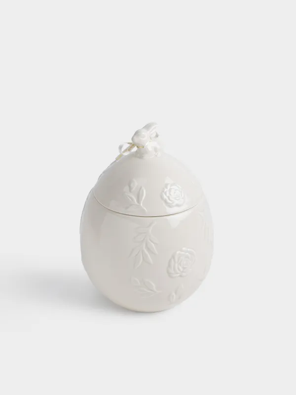 Сақтау ыдысы, 14х20 см, 1,2 л, керамика, сүт түстес, Гүлдері бар қоян, Rabbit pattern, image-3