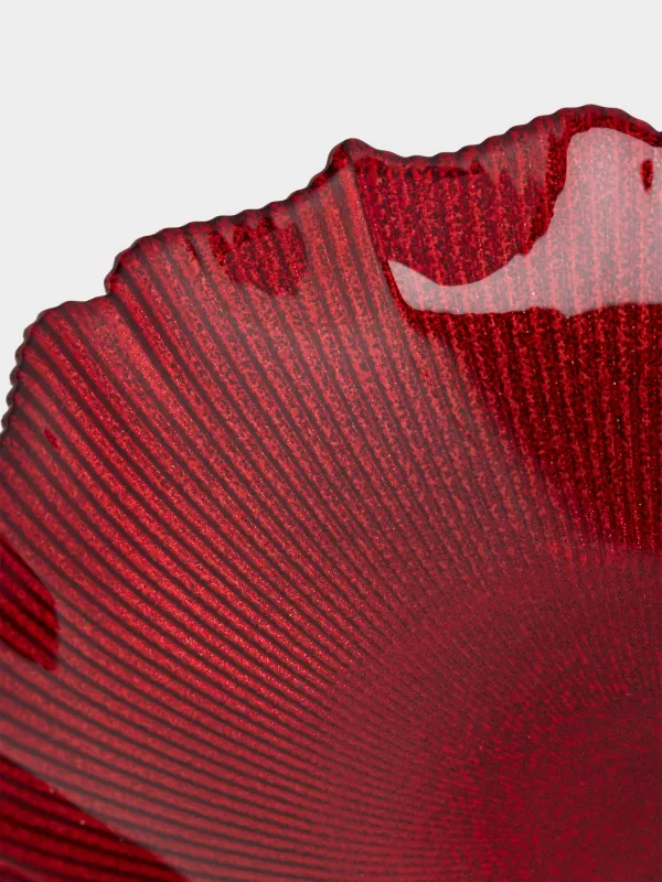 Терең ыдыс, 20х5 см, шыны, қызыл, Ribby color, image-4