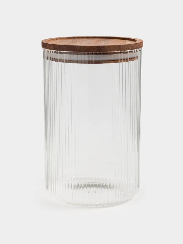 Банка для сыпучих продуктов, 1,2 л, Ravi wood, image-0