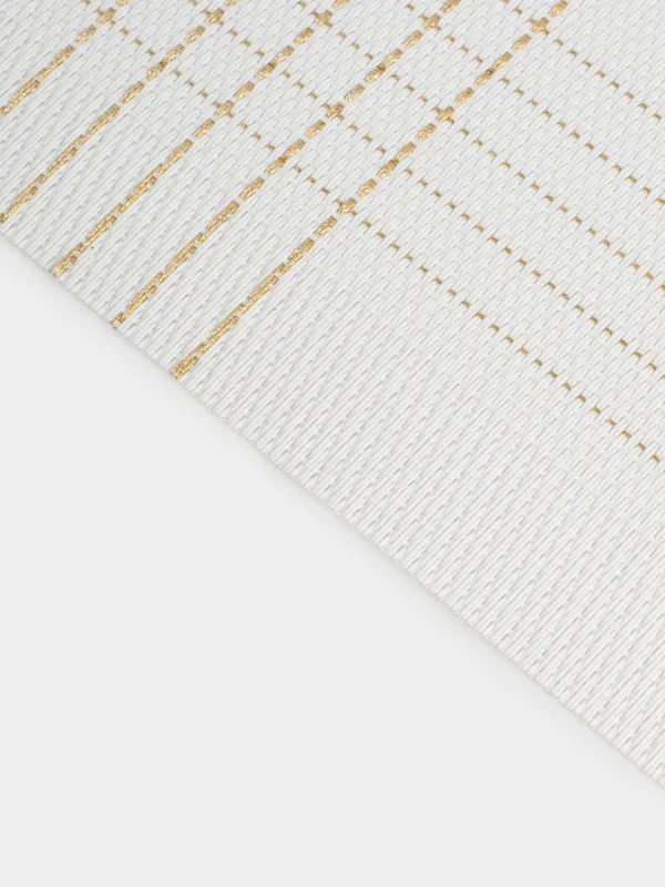 Аспаптарға арналған майлық, 30х45 см, ПВХ/полиэстер, тікбұрышты, ақ, Алтын сызықтар, Solid, image-3