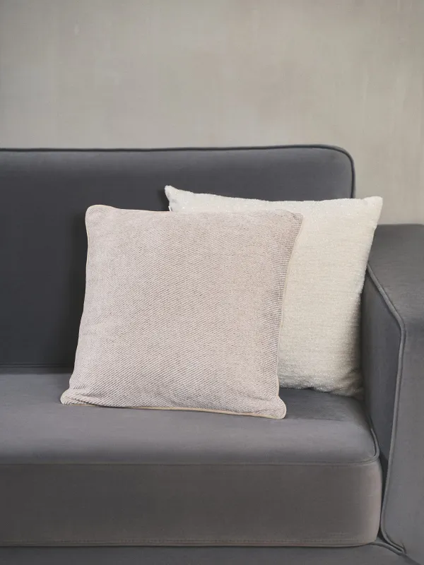 Сәндік жастық, 45х45 см, жаккард/барқыт, ақ-сұр, Aspect, image-2