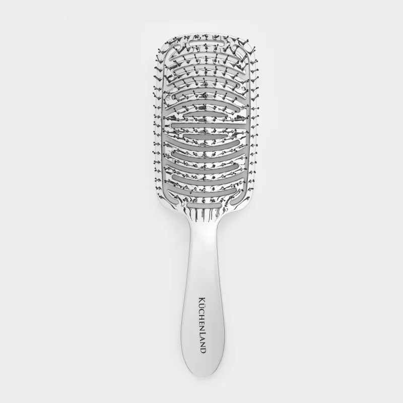 Шашқа арналған массаждық тарақ, 22 см, пластик, күміс, Wave