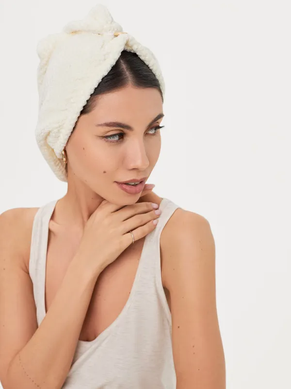 Шашқа арналған сәлде-орамал, 62х24 см, микроталшық, сүт түсті, Fiber spa, image-3