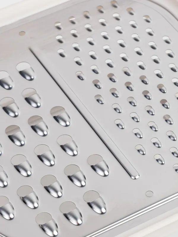 Терка, 14х14 см, с контейнером, сталь/пластик, молочная, Soft kitchen, image-4