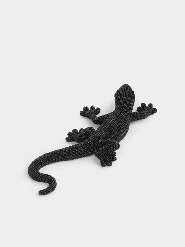 Статуэтка, 25 см, полирезин, черная, Ящерица, Paradise garden, image-2