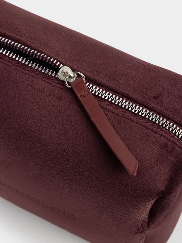 Косметичка, 18х13 см, вельвет, бордовая, Velvety, image-4