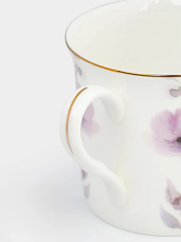 Саптыаяқ, 300 мл, фарфор F, ақ, алтын жиектері бар, Раушан гүлдері, Bloom, image-2