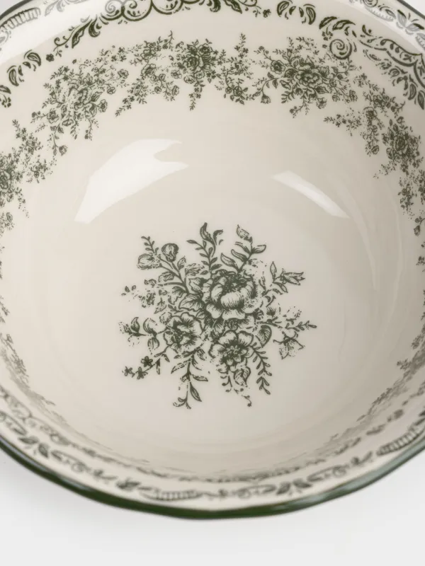 Салат ыдысы, 16х6 см, мл, фарфор Р, сүт түстес, Жасыл гүлдер, Green lace, image-2