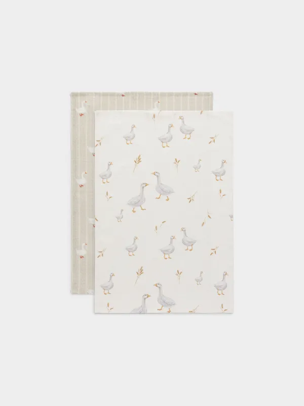 Асүйлік сүлгі, 40х60 см, 2 дана, мақта, сарғылт-қоңыр, Қаз, Poultry, image-0