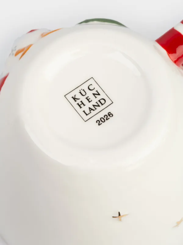 Кружка, 450 мл, фарфор P, молочно-красная, Гусь в шарфе, Goose, image-3