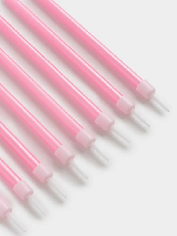 Тортқа арналған шам, 10 см, 12 дана, жіңішке, қызғылт, туған күн кеші, image-4