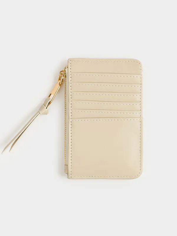 Әйелдер әмияны, 13х8 см, сыдырмалы, карточкаларға арналған бөлімдері бар, полиуретан, сүт түстес, Quilted, image-2