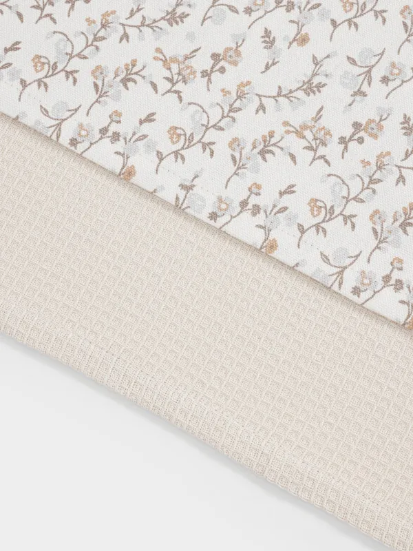 Асүйлік сүлгі, 40х60 см, 2 дана, мақта, сүт түстес/сарғылт-қоңыр, Винтажды гүлдер, La flore, image-2