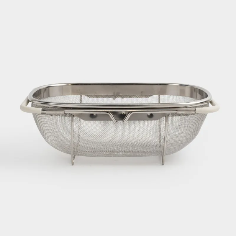 Дуршлаг, 27/40х18 см, шұңғылшаға арналған, жылжымалы, болат/ПВХ, сарғылт-қоңыр, Tammy