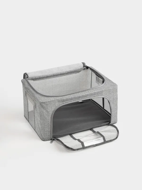 Қорап-органайзер, 40х30х20 см, сыдырмалы, тоқыма, сұр, Pedant new, image-5