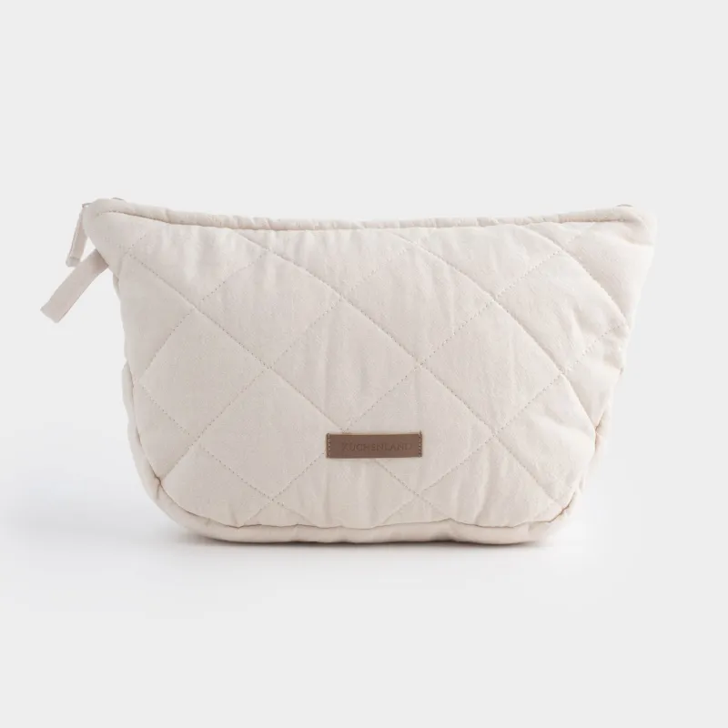 Косметикалық сөмке, 32х18 см, сырылған, мақта, сарғылт-қоңыр, Stitch cotton