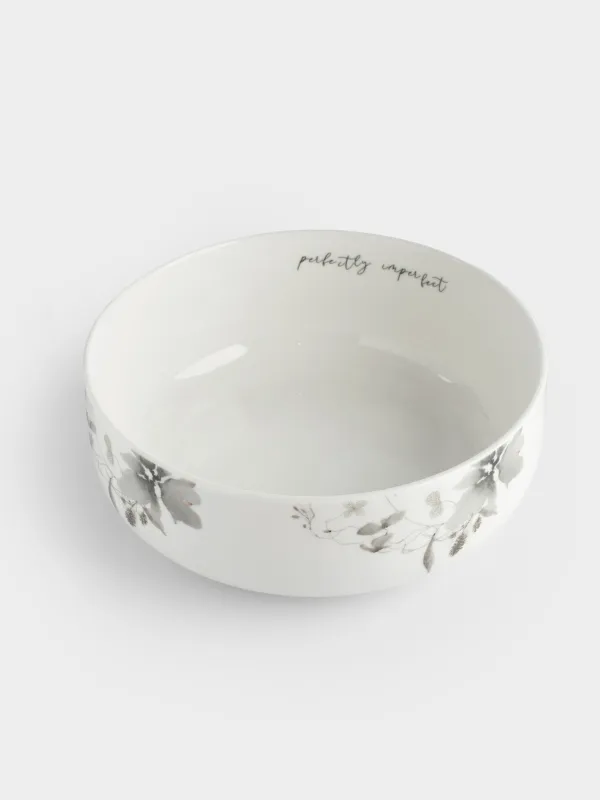 Салатник, 16х6 см, 700 мл, фарфор N, Серые цветы, Watercolor, image-1