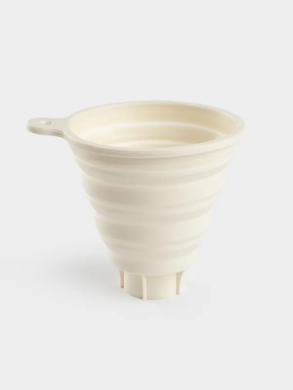 Воронка, 12х12 см, для банок с широким горлом, складная, силикон, молочная, Manny, image-0