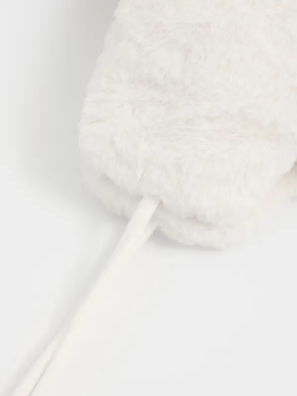 Балалар құлақшын-бас киімі, 52-54 см, жасанды үлбір, сүт түстес, Furry, image-5