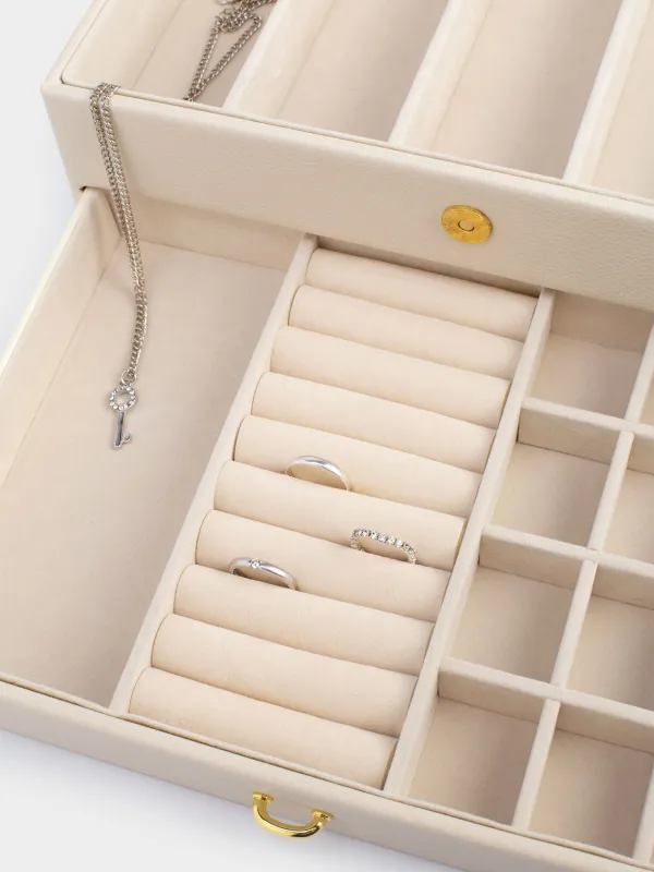 Зергерлік қорап, 26х18 см, ағаш / жасанды былғары, экру, Premiere, image-5