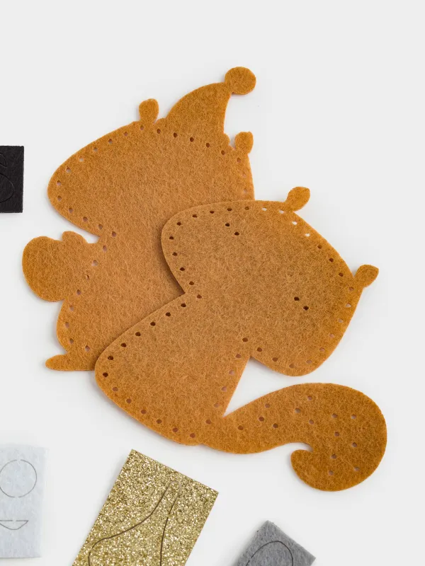 Шығармашылық жиынтығы, 13х15 см, қолөнер, киіз/мақта, Бас киім киген тиін, Creativity, image-1