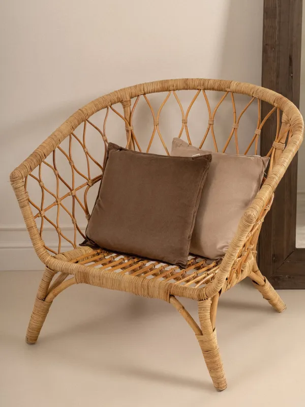 Сәндік жастық, 45х45 см, барқыт, қоңыр, Silk velvet, image-1