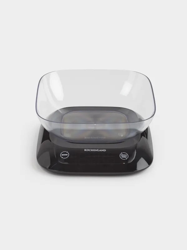 Весы кухонные, 19х17 см, с чашей, электронные, пластик, черные, Libra, image-1