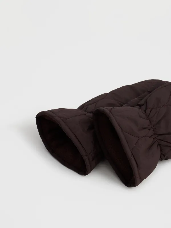 Әйелдер қолғаптары, бірыңғай өлшем, сырылған, полиэстер, қоңыр, Stitch warm, image-4