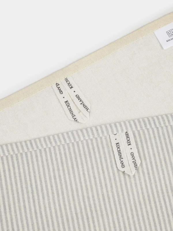 Полотенце кухонное, 40х60 см, 2 шт, хлопок, бежевое/серое, Place where happiness lives, Stripe, image-4