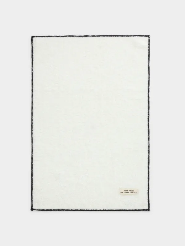 Сүлгі, 40х60 см, мақта, сарғылт-қоңыр, Қара жиек, Frotte cotton, image-1