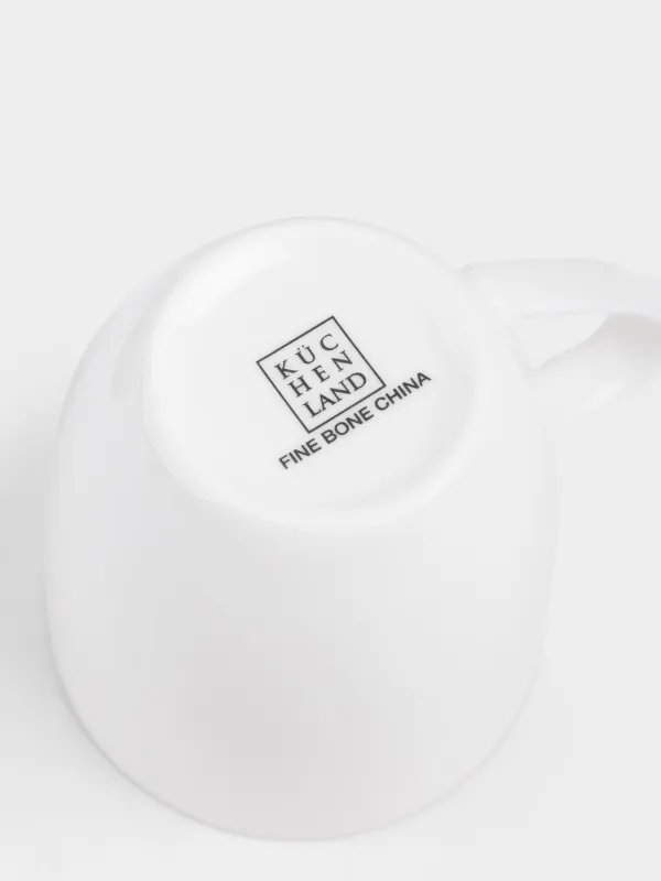 Саптыаяқ, 450 мл, 2 дана, фарфор F, ақ, күміс жиегі бар, Ideal silver, image-4