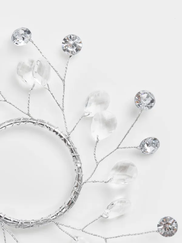 Кольцо для салфеток, 5 см, акрил/металл, серебристое, Кристаллы, Crystal decor, image-1