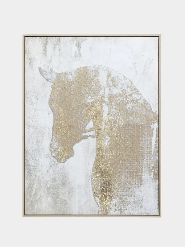 Жақтаудағы сурет, 93х62 см, Кенеп, Жылқы, Minimalist, image-0