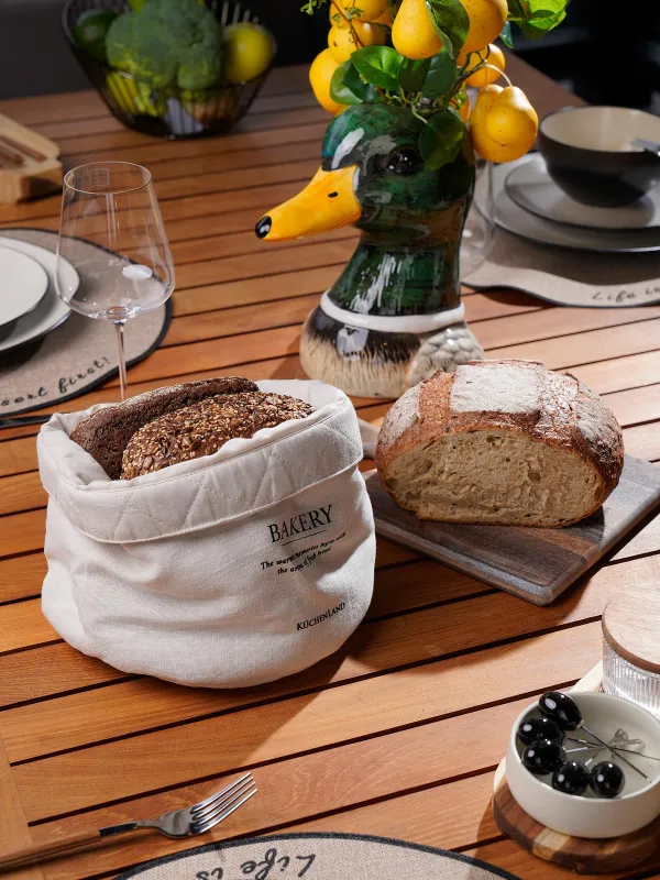 Корзина для хлеба, 20х30 см, на завязках, хлопок, бежевая, Bakery, Course, image-7