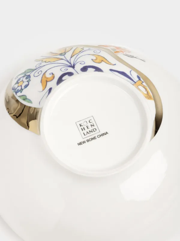 Салатник, 19х8 см, 1 л, фарфор N, бело-золотистый, Кинцуги, Revival, image-4