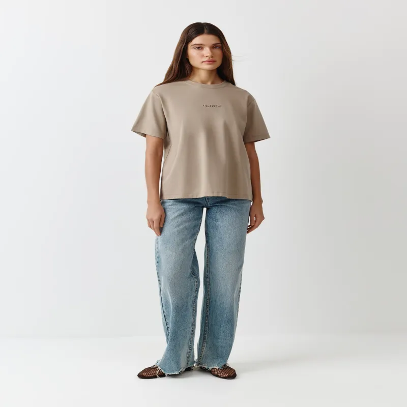 Әйелдер футболкасы, өлшемі L, мақта, сарғылт-қоңыр, Creative, Blanche, image-2