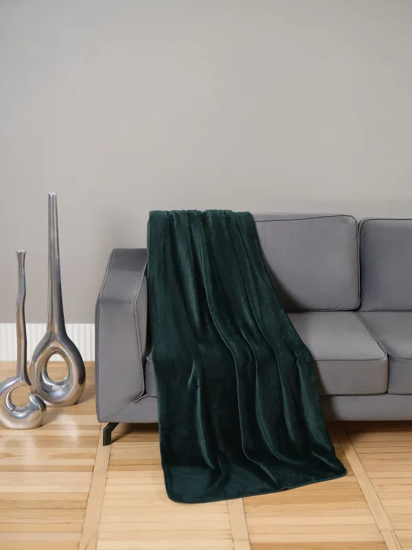 Плед, 140х190 см, фланель, зеленый, Flannel, image-5